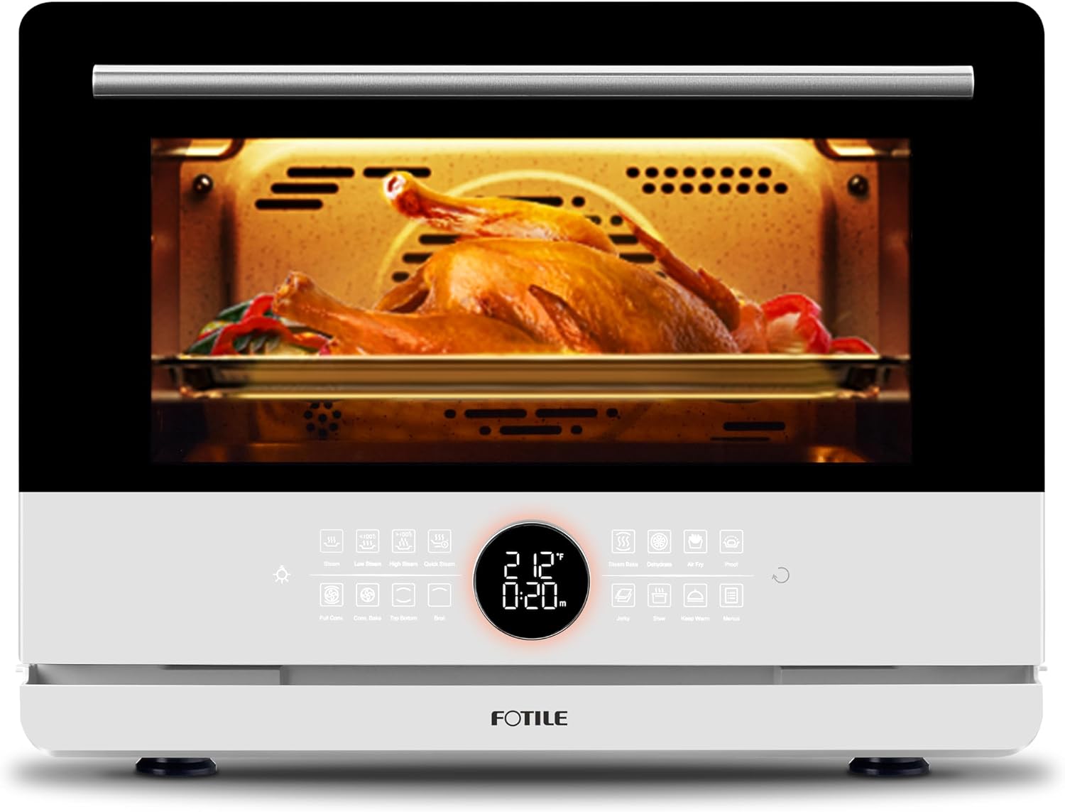 FOTILE HYZK32-E3 ChefCubii 1.1 cu. ft. 4-in-1 Steam-Combi Oven with Steam-Bake, Air Fry, Convection, Dehydrator Functions, and 50 Preset Menus,White