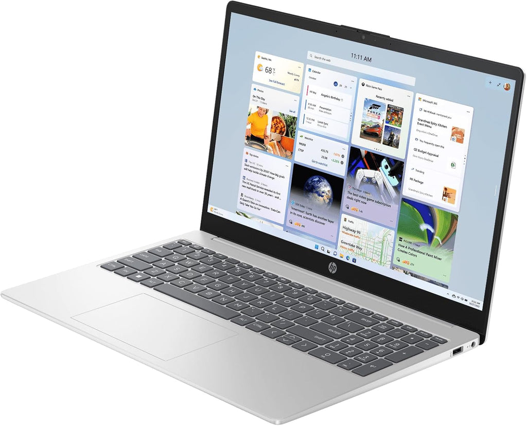 HP 15.6' FHD Laptop 2026 Notebook for Students & Remote Work, Intel N100, 16GB RAM, 1TB SSD, Lightweight, Long Battery Life, Wi-Fi 6, Office 365, Win 11 Home, Moonlight Silver, Type-C RJ45
