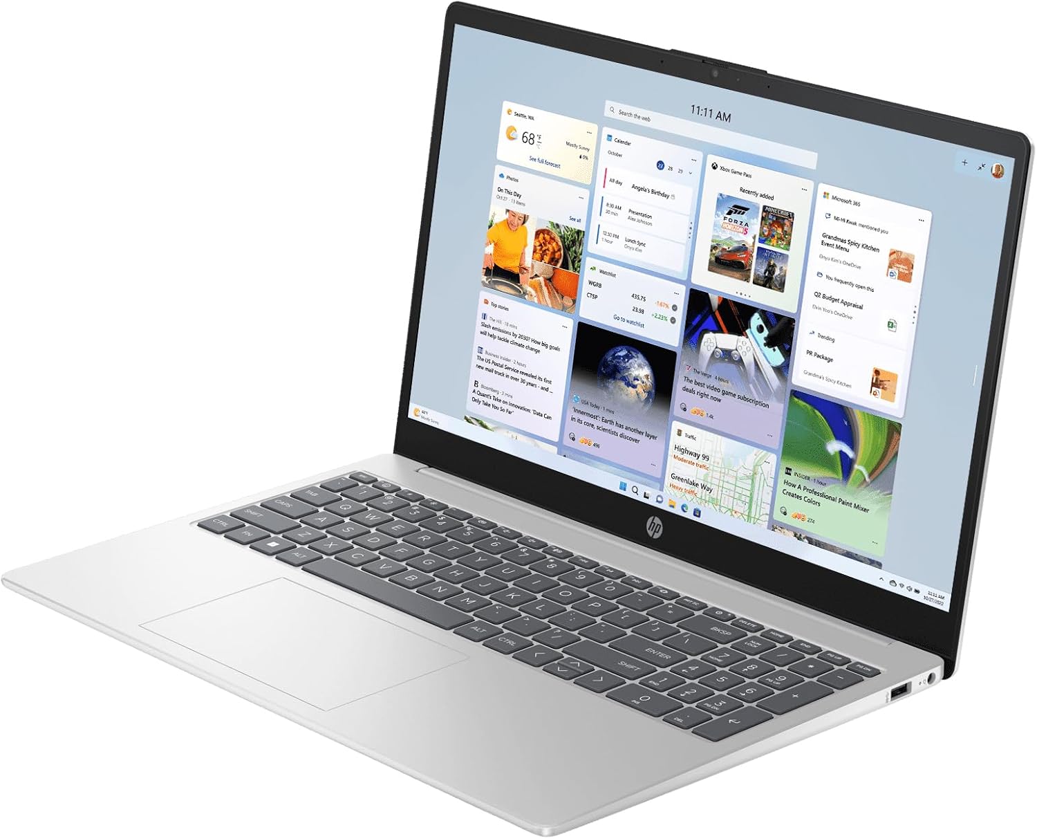 HP 15.6' FHD Laptop 2026 Notebook for Students & Remote Work, Intel N100, 16GB RAM, 1TB SSD, Lightweight, Long Battery Life, Wi-Fi 6, Office 365, Win 11 Home, Moonlight Silver, Type-C RJ45