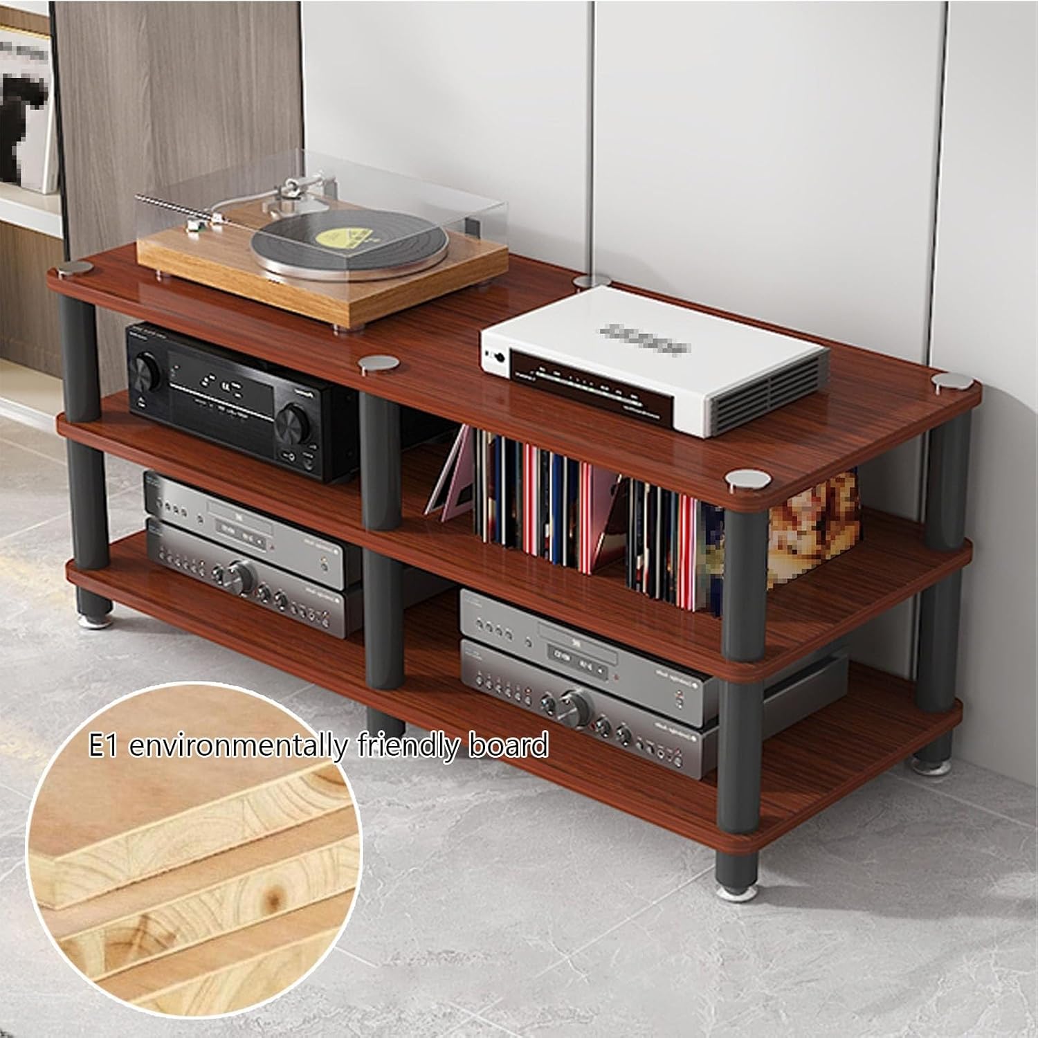 AV Media Stand, Audio Rack Corner Component Cabinet, Open Storage Shelf, Power Amplifier Shelf Equipment, TV Printer Storage Stand, for Home, Office(White,2 Tier 30CM/11.8in)