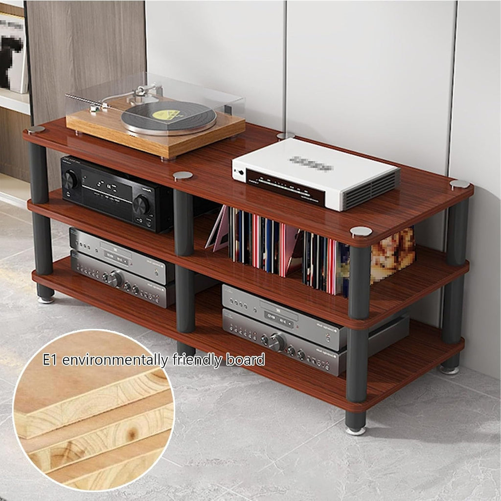 AV Media Stand, Audio Rack Corner Component Cabinet, Open Storage Shelf, Power Amplifier Shelf Equipment, TV Printer Storage Stand, for Home, Office(White,1 Tier 5CM/1.9in)