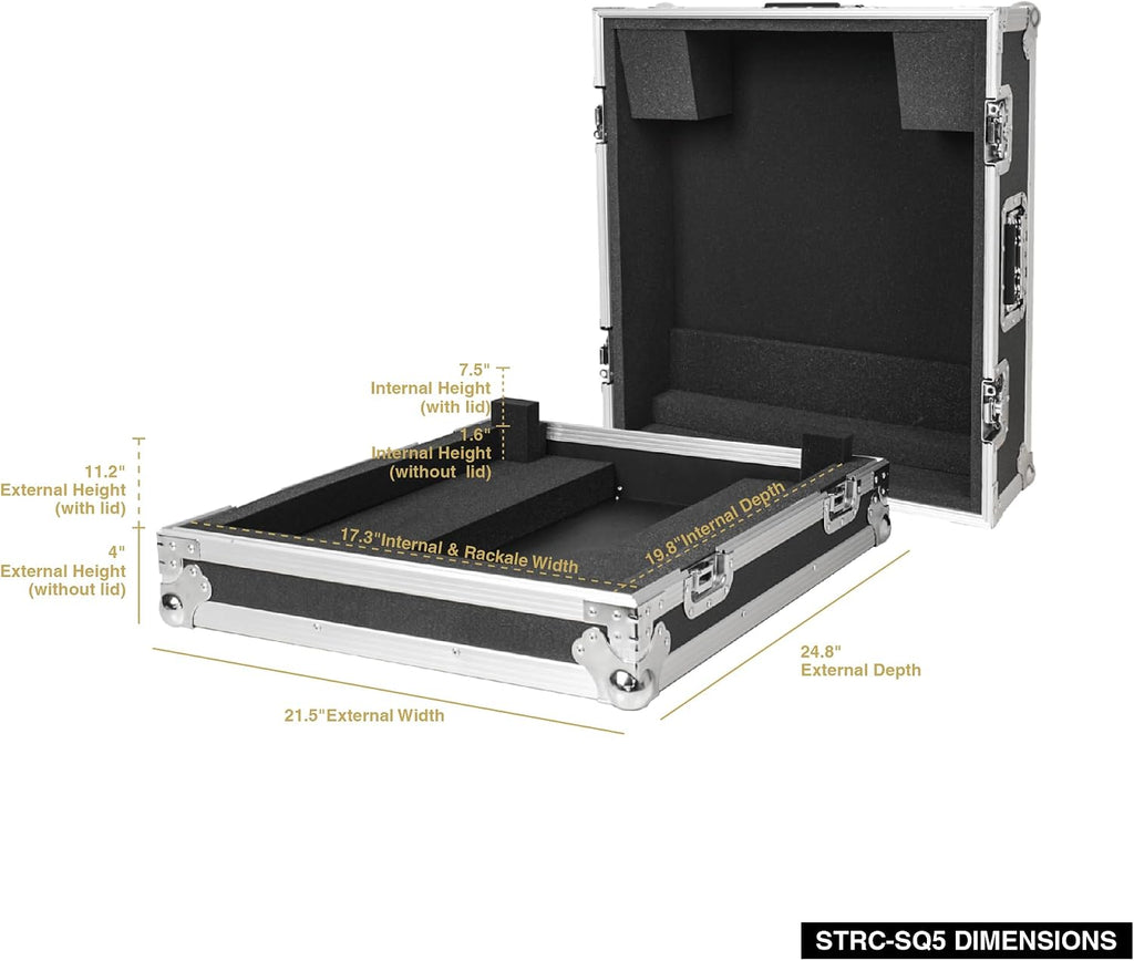 Sound Town ATA Plywood Mixer Case with Interior Foam Protection, for Allen & Heath SQ5 Digital Mixer (STRC-SQ5)