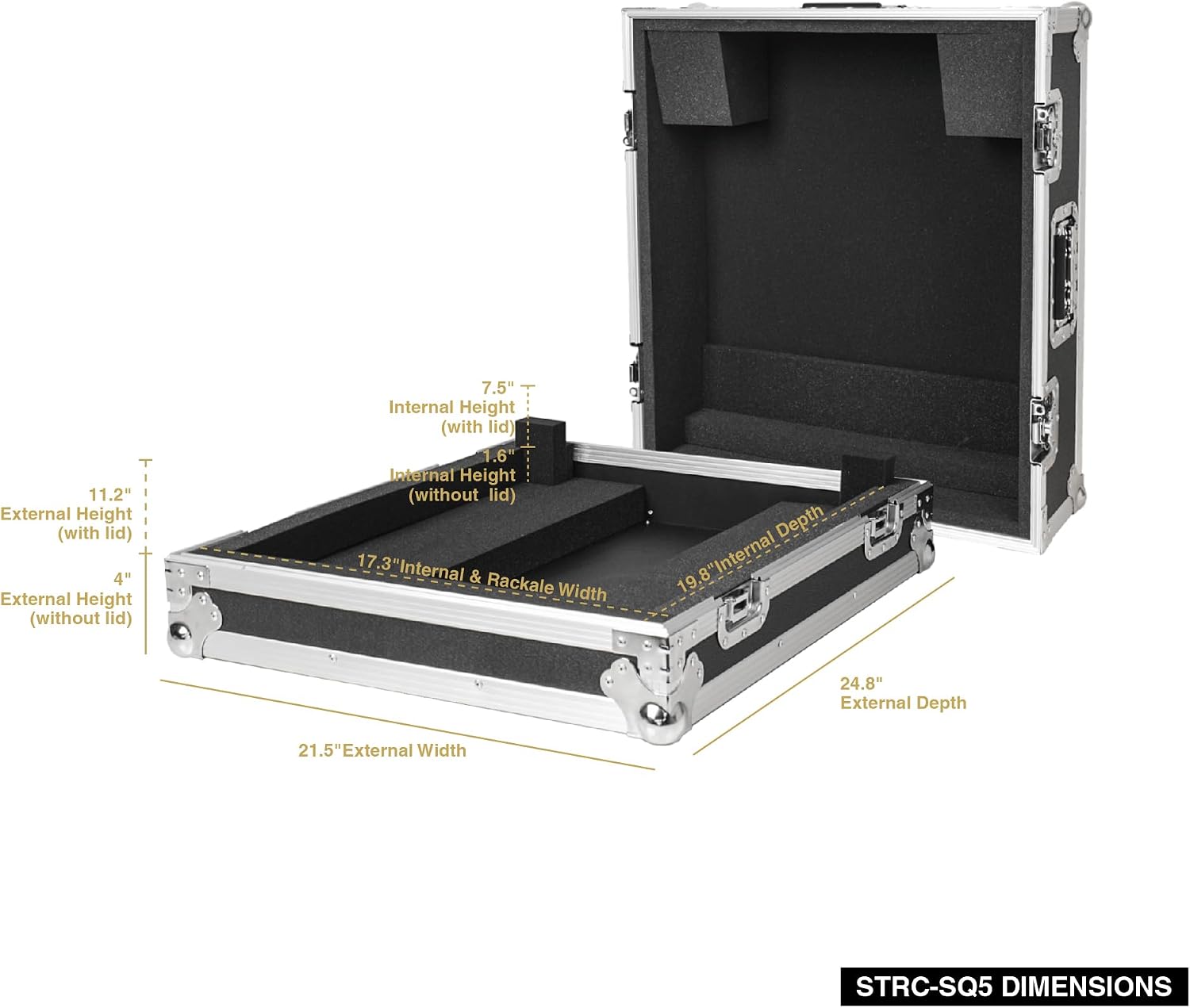 Sound Town ATA Plywood Mixer Case with Interior Foam Protection, for Allen & Heath SQ5 Digital Mixer (STRC-SQ5)