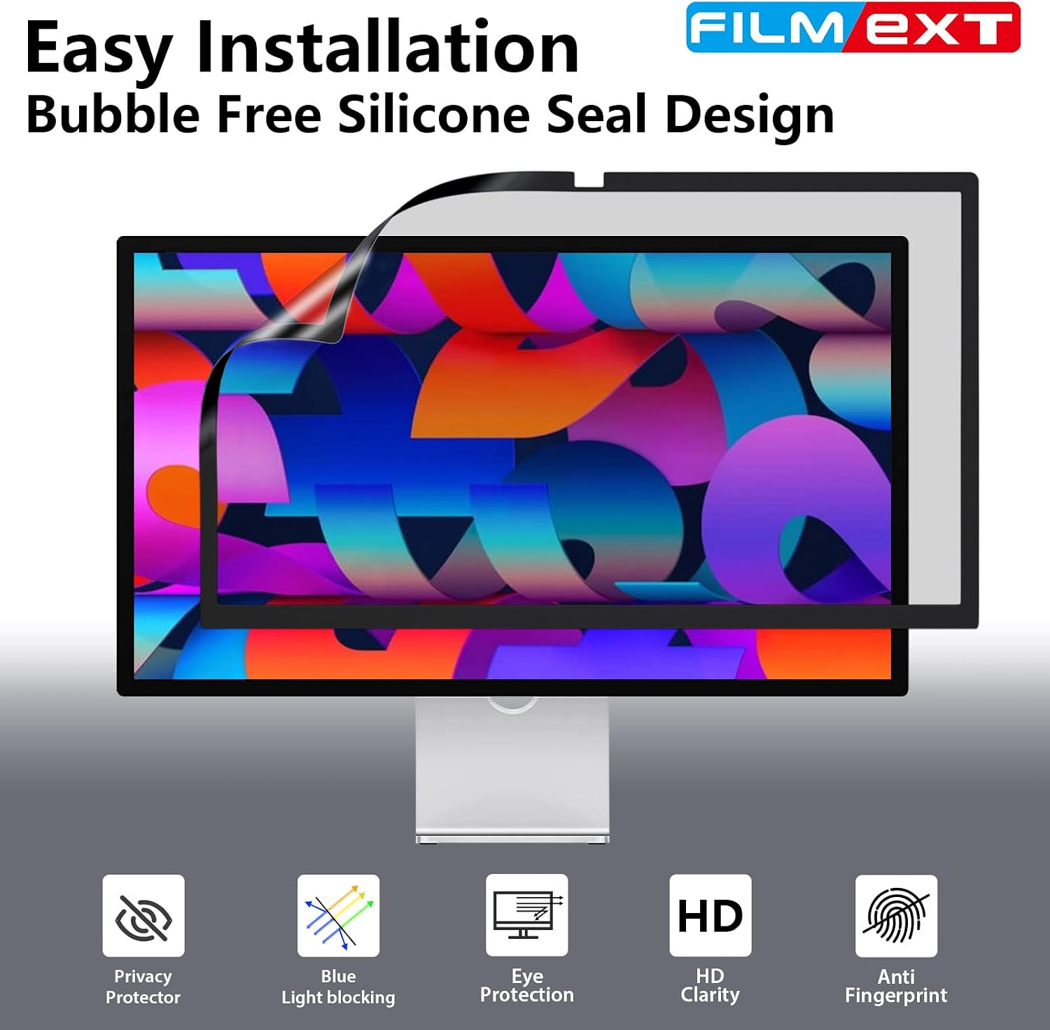FILMEXT [2-Pack[2022 New] 27 inch privacy screen for monitor compatible with Apple Studio Display 27' Only,Removable Computer Monitor Privacy Screen Shield Anti Blue Light Filter