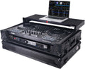 ProX XS-DDJFLX10WLTBL ATA Flight Style Road Case For Pioneer DDJ-FLX10 DJ Controller with Laptop Shelf 1U Rack Space Wheels and LED Black Finish