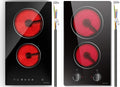 Noxton 2 Burner Electric Cooktop, 12 inch Built-in Electric Stove Top,3000W, Hard Wire for 220V~240V