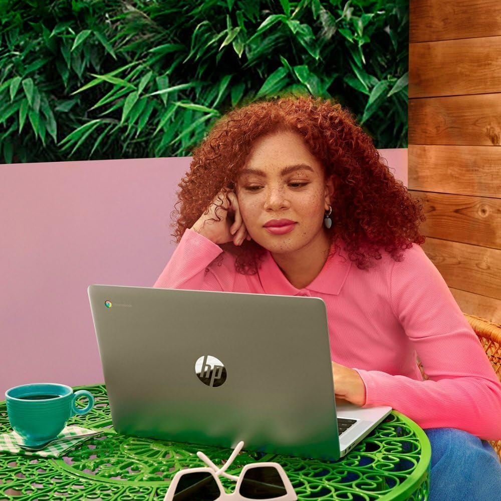 HP Chromebook 14a 14' HD (Intel 4-Core Celeron N4120, 4GB RAM, 64GB eMMc, UHD Graphics 600) Home & Student Laptop, 14 Hours Battery Life, Anti-Glare, Webcam, Wi-Fi, Type-C, Chrome OS (Renewed)
