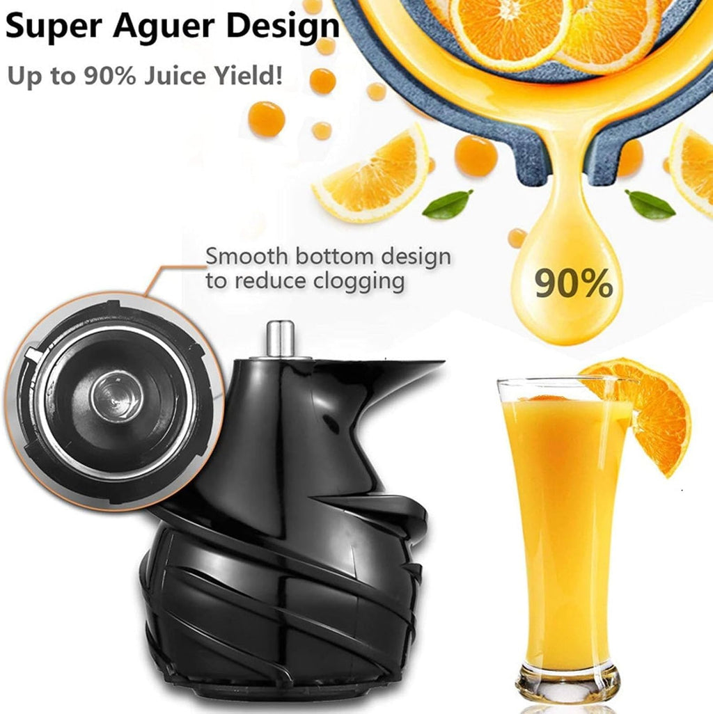 Masticating Slow Juicer, 200W Cold Press Extractor, 40RPM, Nutrient-Rich Juice for Fruits & Vegetables, Compact, Easy to Clean, Black