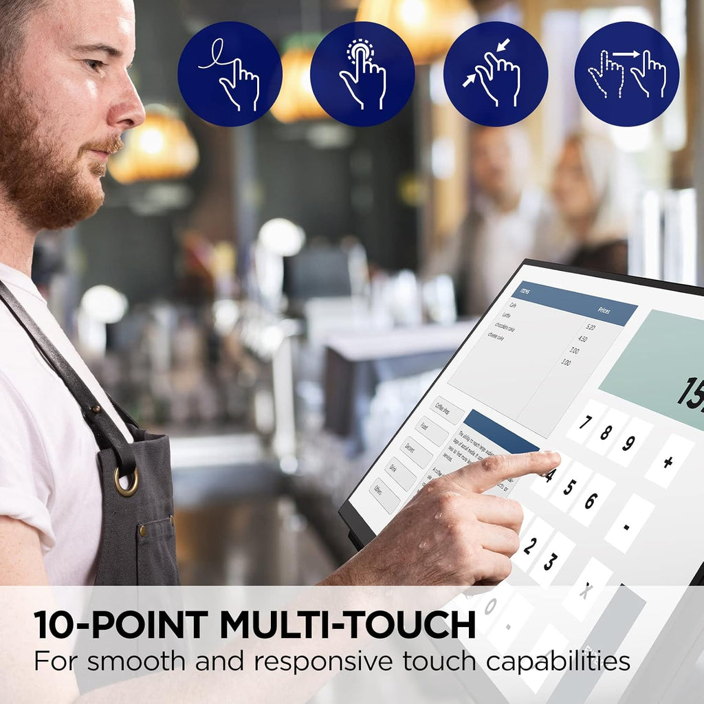 ViewSonic TD2465 24 Inch 1080p Touch Screen Monitor, 10-Point Multi-Touch for Industrial and Retail Environments, Glove-Friendly Interaction, Advanced Ergonomics, HDMI, USB