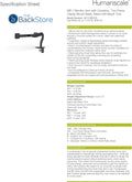 Humanscale M8.1 Adjustable Dual Monitor Arm with Crossbar - Two Piece Clamp Mount - Black M81CMBB2B