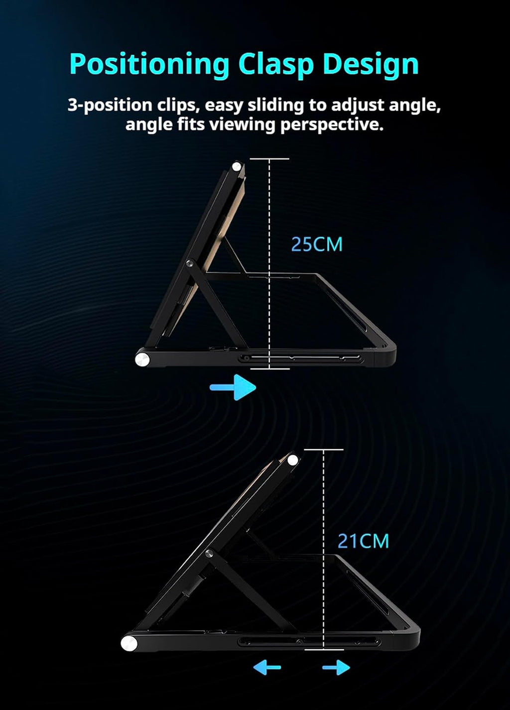 Laptop Screen Extender Triple Monitor Mount Stand Triple Screen Laptop Monitor Extender, Portable 3 Screen Display with Single USB-C, Foldable Aluminum Multi-Monitors for Office (1 Set)