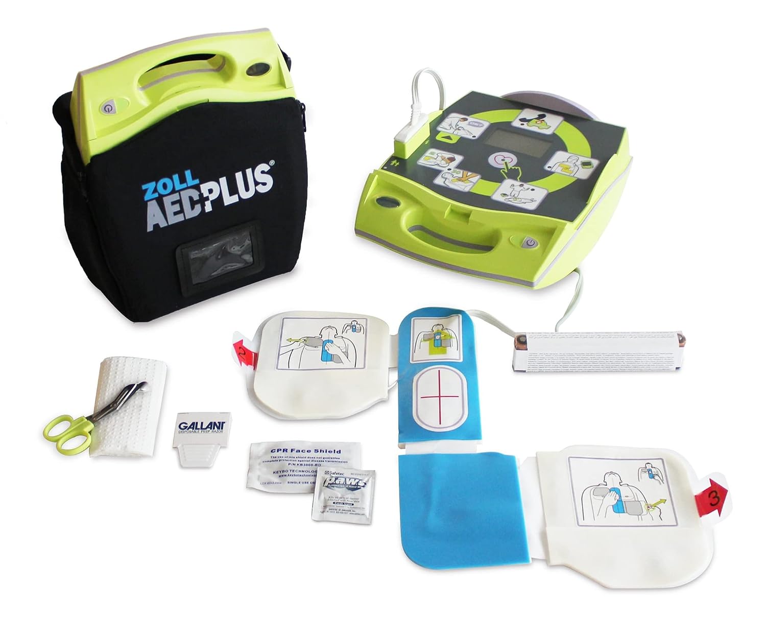 ZLL AED Plus W/CPR-D Pads/Carry Case/Batteries