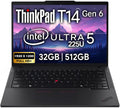 Lenovo ThinkPad T14 Gen 6 Business Laptop 14' FHD+ IPS, Intel Ultra 5 225U, 32GB DDR5 RAM, 512GB SSD, 5MP HD Webcam, Fingerprint, Backlit, Wi-Fi 6E, 2 Thunderbolt 4, AI PC