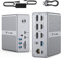 TobenONE DisplayLink Docking Station 3 Monitors with 120W Power Adapter, Triple 4K Display for MacBook Pro/Air, Thunderbolt 4/3, USB-C Windows(3X HDMI, 3X DP, 2xUSB-C, 4xUSB 3.2, SD/TF)