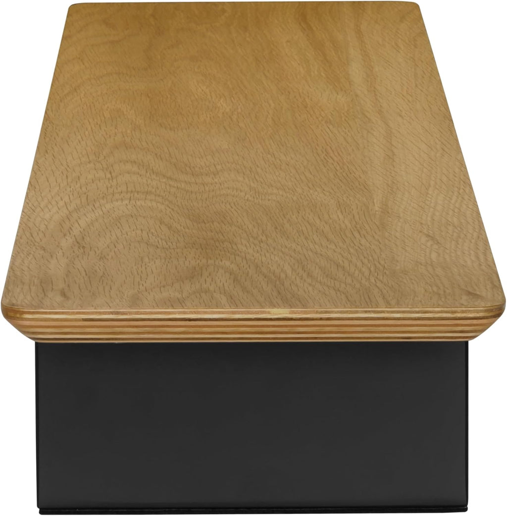 White Oak Wood Desk Shelf for Top of Desk 44 Inch Length Wood Monitor Riser with Middle Shelf