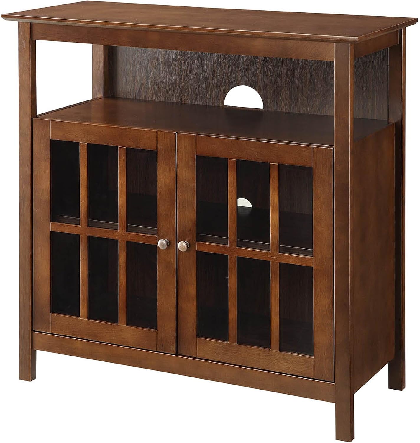 Convenience Concepts Big Sur Highboy TV Stand 36' - Modern Entertainment Center For TVs up to 40', Storage Cabinet for Dining, Living Room, & Entryway, Console Hall Table with Shelves, Espresso