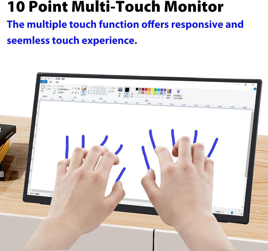 GeeekPi 18.5 inch Portable Monitor 1920x1080 IPS Touchscreen 120HZ 1080P Touch Display with HDMI USB-C, Built-in Speakers, Kickstand VESA for Xbox PS4/5 Laptop Mac PC