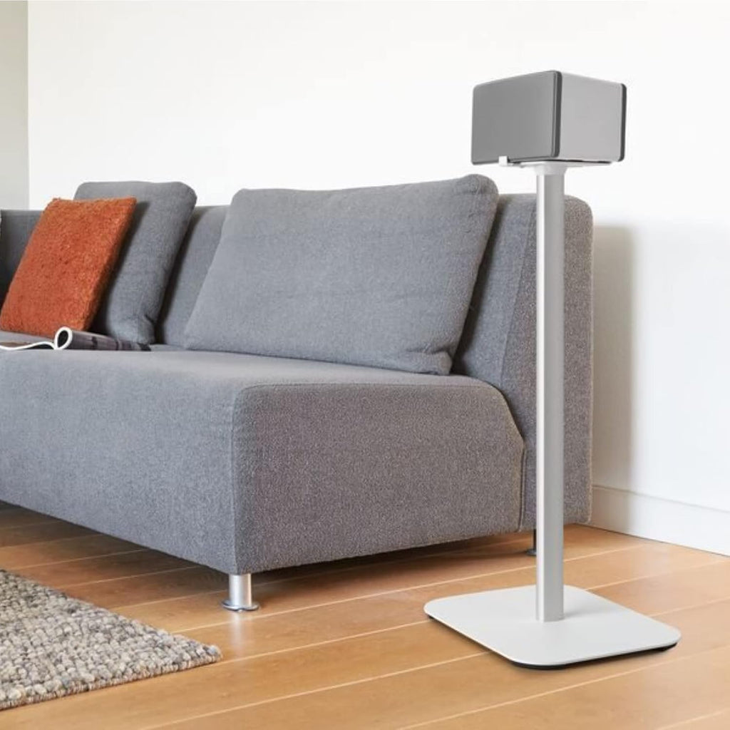 Vogel's Sound 3305 Universal Speaker Floor Stand | Max. 15 lbs (6.5 kg) | Height: 29.5 inch | Also fits Sonos Five & Play:5 | Universal Compatibility | White | 1 Floor Stand