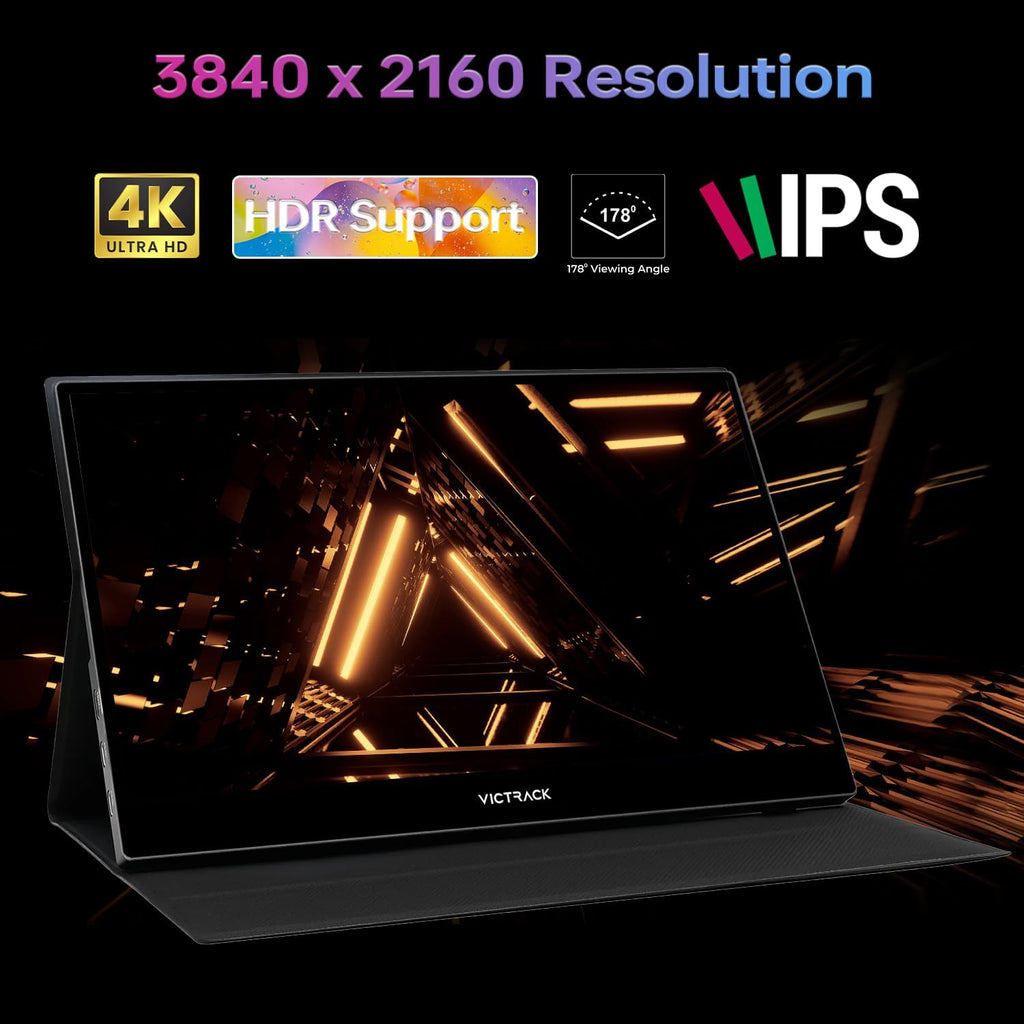 Victrack 4K Touchscreen Portable Monitor, 13.3' Ultra UHD, Designed for Handheld Gaming pc, Style as ASUS Rog Ally, Lenovo Legion go, 100% RGB IPS Computer Gaming Display HDR Monitor Cover