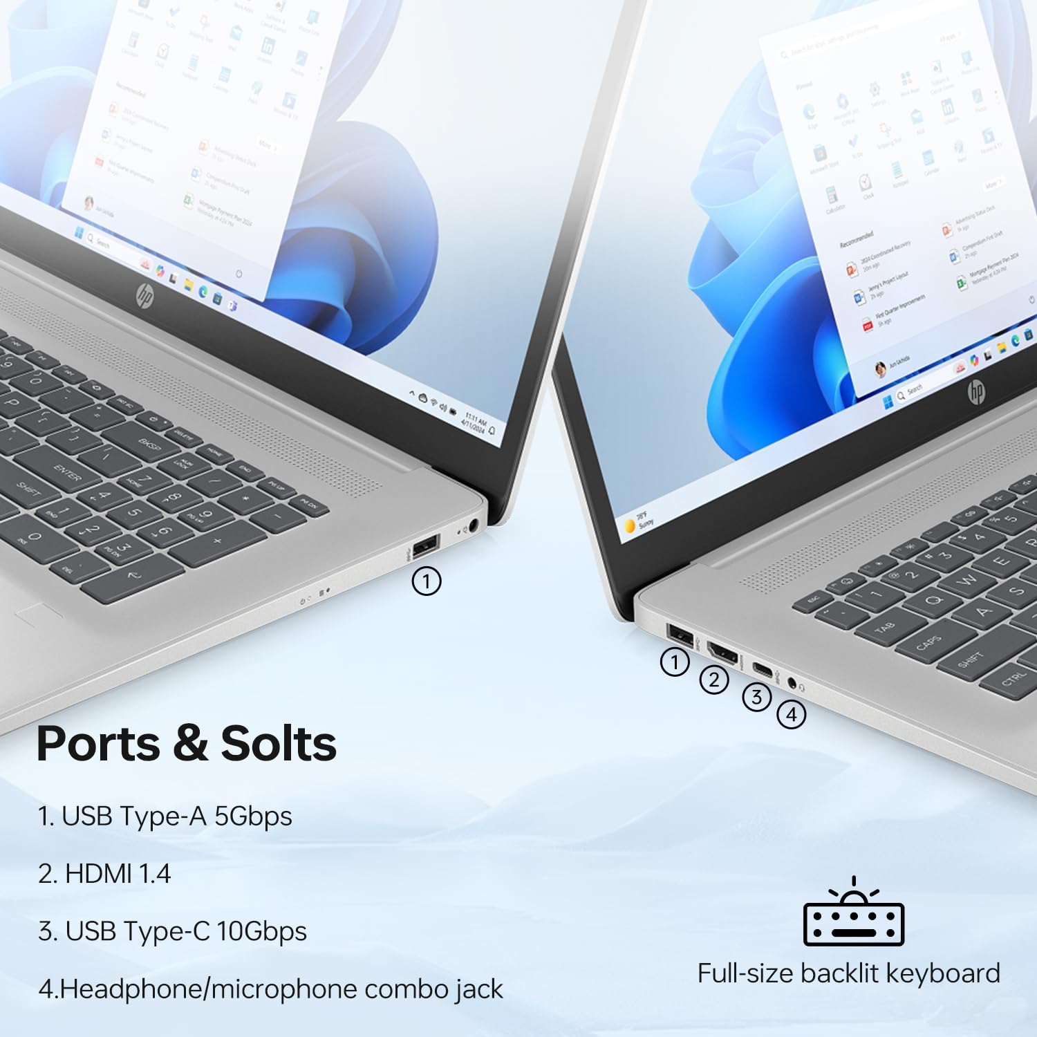HP Business Copliot AI Business Laptop, 17.3' Touchscreen, Intel Core i5-1334U, 16GB RAM, 1TB SSD, Wi-Fi 6, Win11 Home, Backlit Keyboard, Webcam, Fingerprint Reader, Bundle with PCO Laptop Cooler