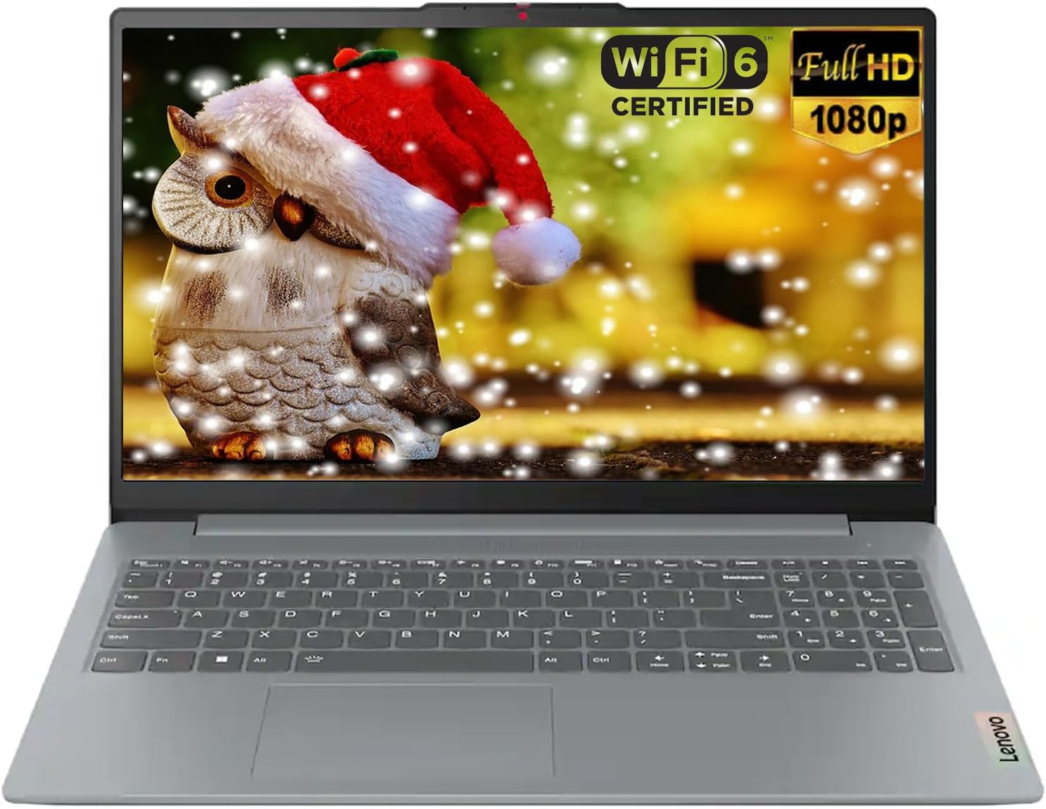 Lenovo IdeaPad Slim 3i 15.6' FHD Laptop, Intel Core i3-N305 (8-Core) CPU, 8GB LPDDR5 RAM, 128GB UFS, Intel UHD Graphics, Wi-Fi 6, SD Card Reader, Windows 11 S, Arctic Grey, EAT Laptop Foldable Stand