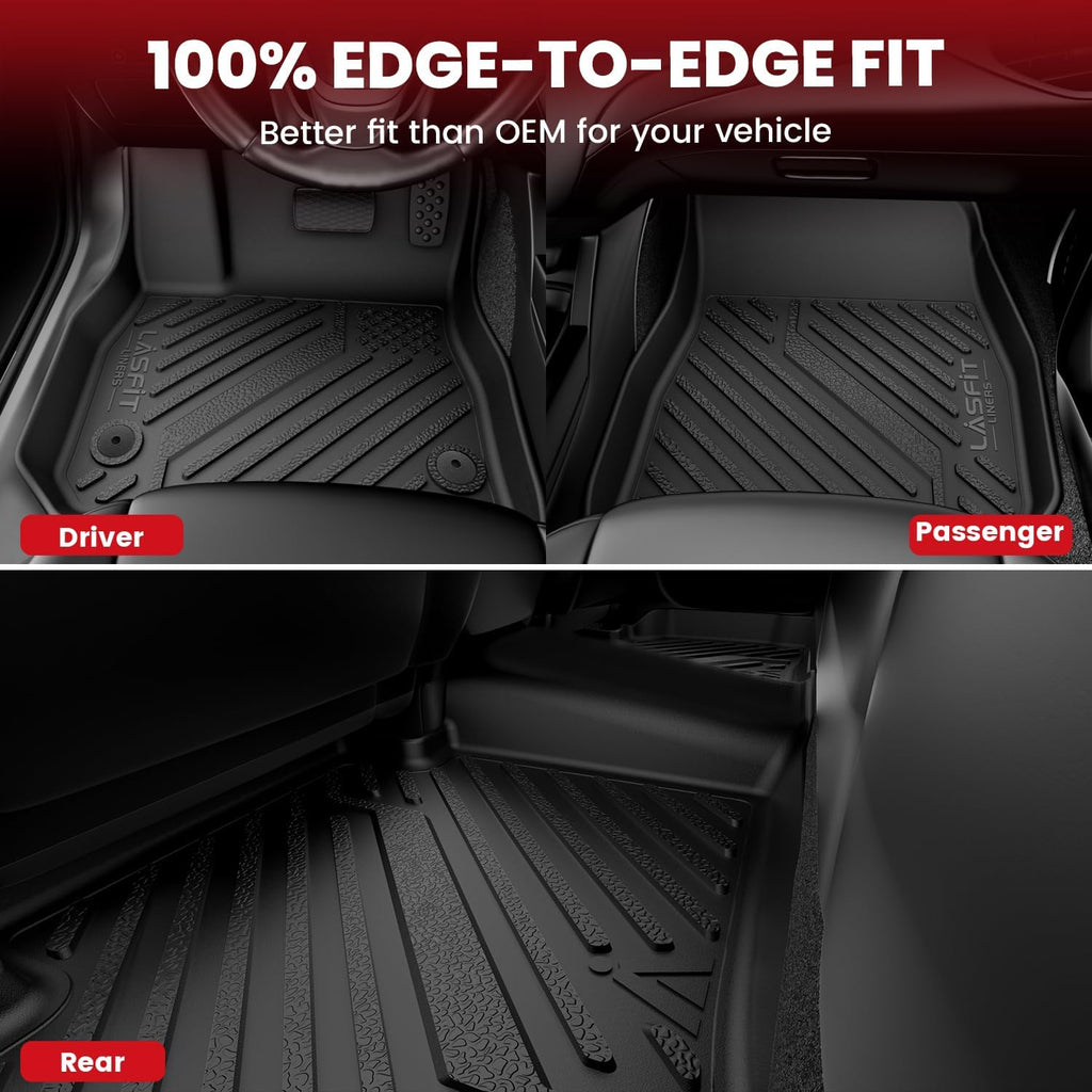 LASFIT Floor Mats for Hyundai Sonata 2020-2026 (Only Fit AWD & Gas, Not for FWD or Hybrid) / Kia K5 2021-2025 (Only Fit AWD, Not for FWD) Custom Fit TPE All Weather Floor Liners Car Mats Accessories