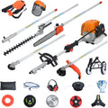 Multi-in-1 52CC Gas Powered Trimming Tool, 2-Cycle Weed Eater String Trimmer Brush Cutter Hedge Trimmer Edger Pole Saw Chainsaw Pruner with Extension Pole for Yard Lawn Care (8-in-1)