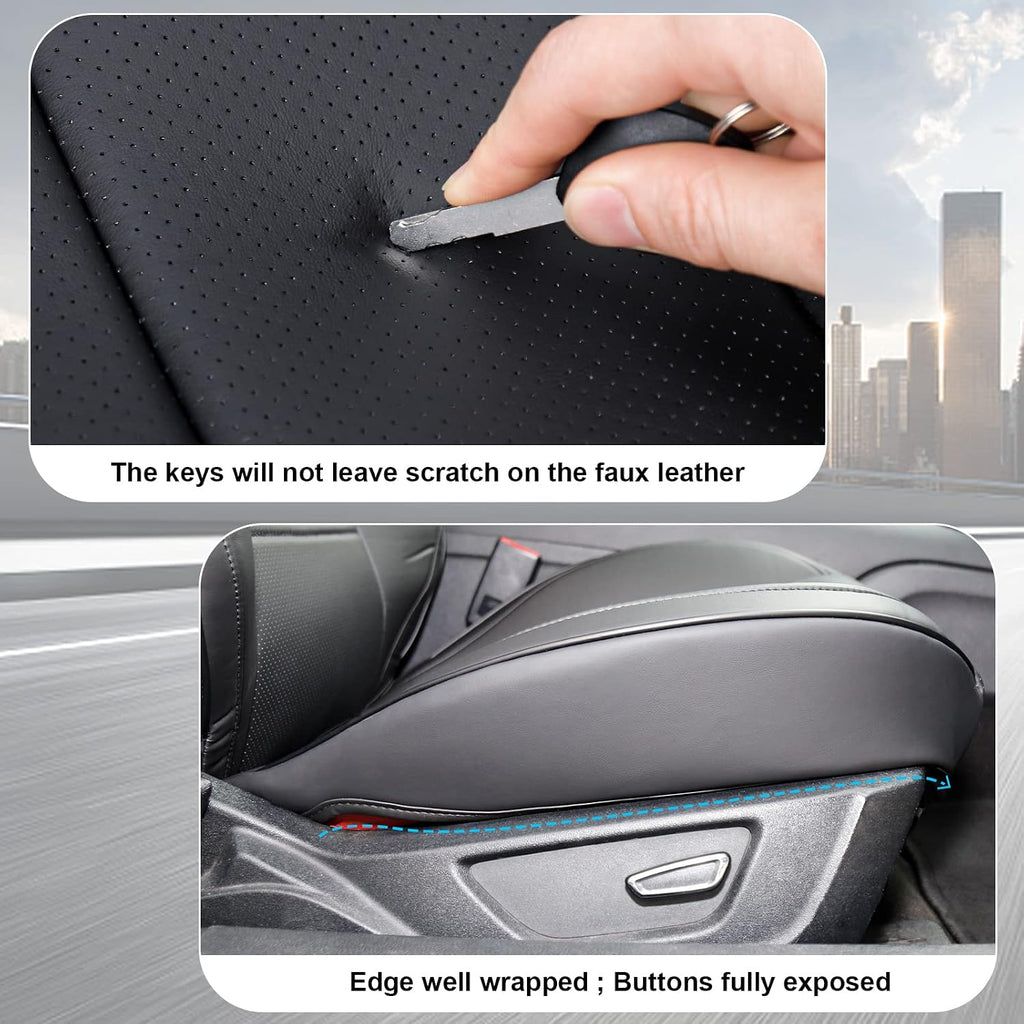 for Ford Mustang Seat Cover Custom Fit Hardtop Coupe 2015-2026 Leather Car Seat Covers Full Set (M-Black)