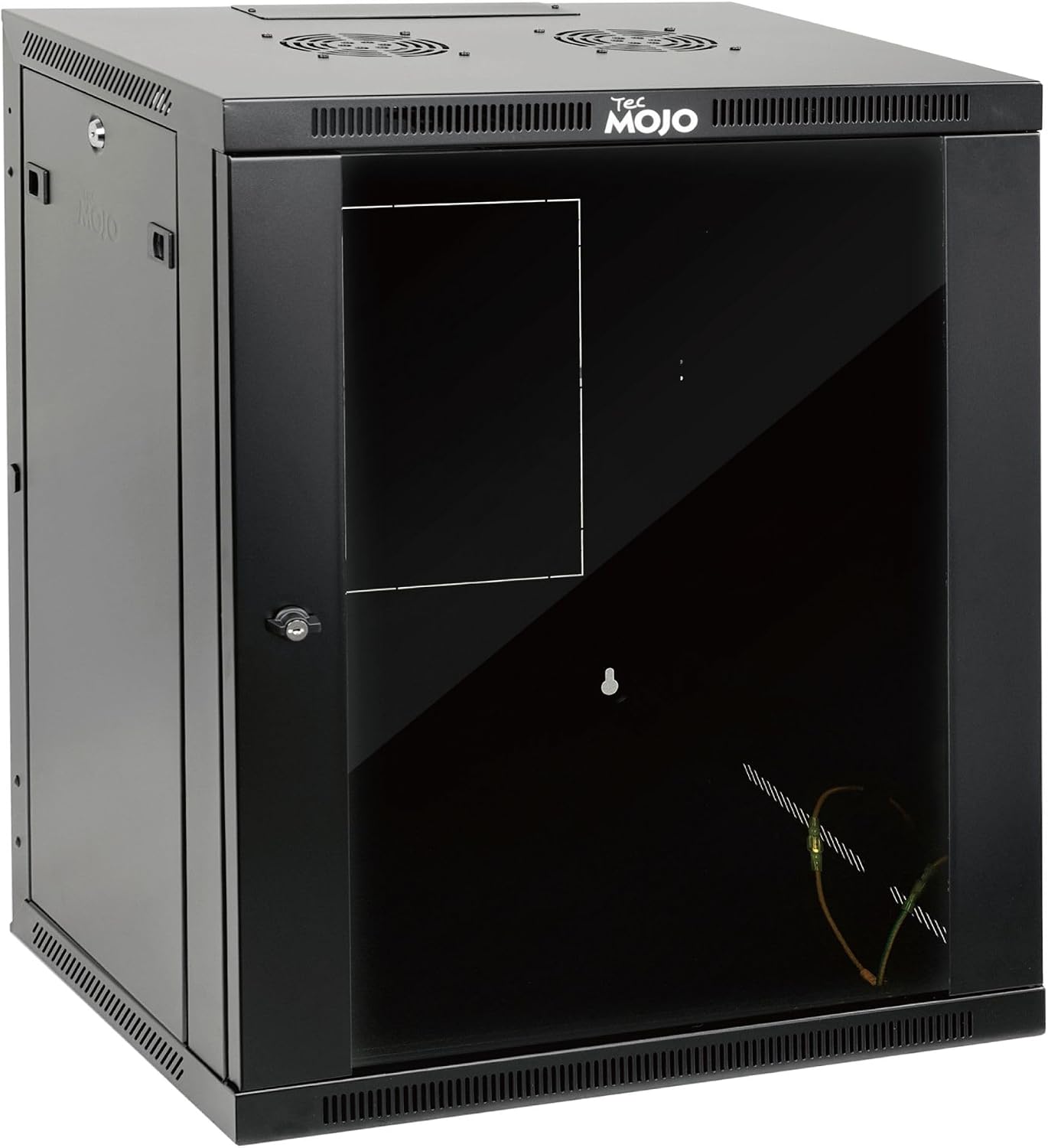Tecmojo 15U Wall Mount Rack,15U Rack 23.6 Inch Depth,Hold Up to 176 Lbs,Enclosed Wall Mount Rack Kit for 19 Inch Network,Server and AV Gear,Glass Door(Elite Collection)