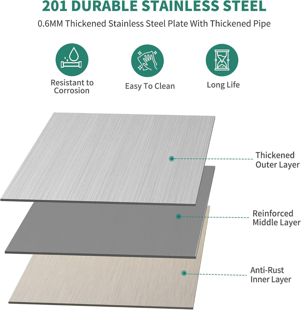 YITAHOME NSF Stainless Steel Table with Overshelf, 36' X 24' Work Table and 36' X 12' Shelf, Metal Prep Table for Home, Kitchen, Restaurant, Garage, Warehouse