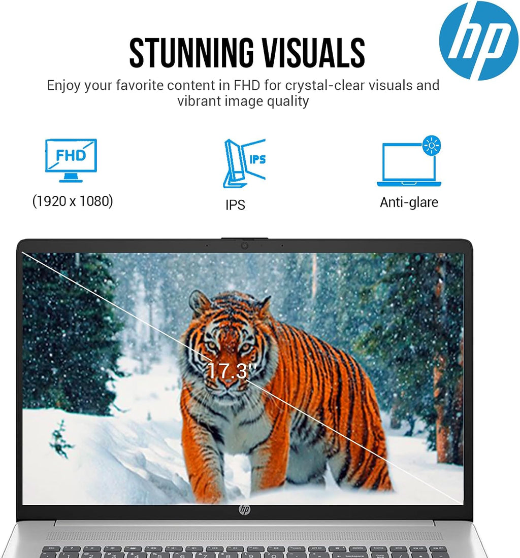 HP 17 Inch Laptop Computer, 17.3 Laptop PC FHD IPS Screen, Intel Core i5(10-core), Lifetime Microsoft Office Included, 64GB RAM 2TB SSD, Windows 11, 10-Key Backlit Keyboard, WiFi6