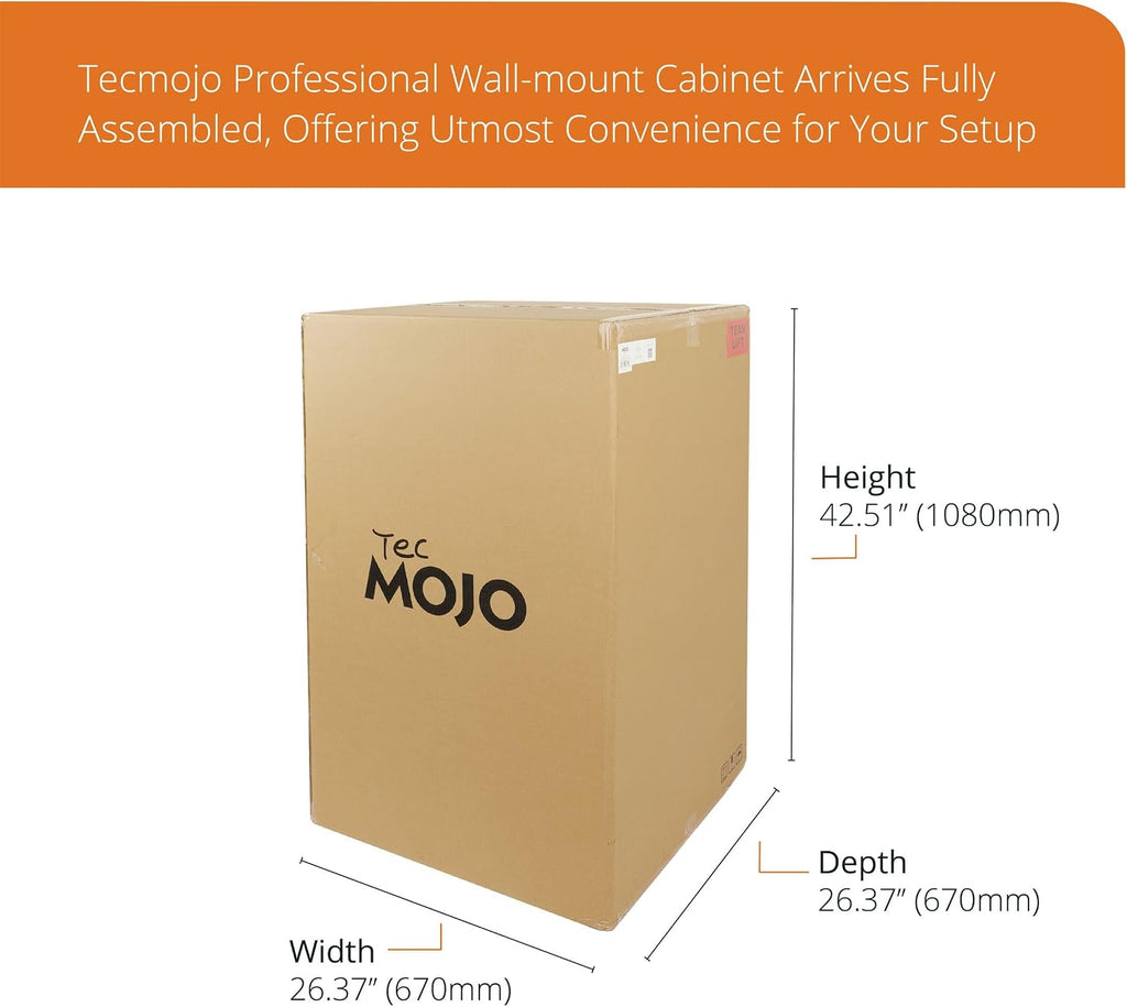 Tecmojo 18U Wall Mount Rack,18U Rack 23.6 Inch Depth,Hold Up to 176 Lbs,Enclosed Wall Mount Rack Kit for 19 Inch Network,Server and AV Gear,Mesh Door(Elite Collection)