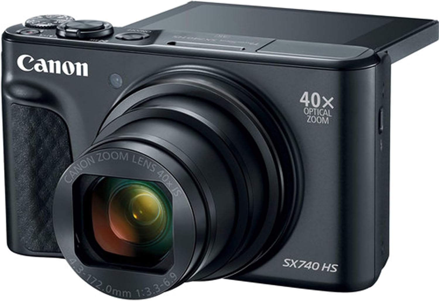 Canon Powershot SX740 HS Digital Camera (Black) + 64GB Memory + Stabilizing Grip + Software Pack +More (Value Bundle) (Renewed)
