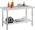 YITAHOME NSF Stainless Steel Table, 48' X 24' Work Table w/Undershelf, Heavy Duty Prep Table for Home Kitchen Commercial Restaurant Garage Warehouse Outdoor