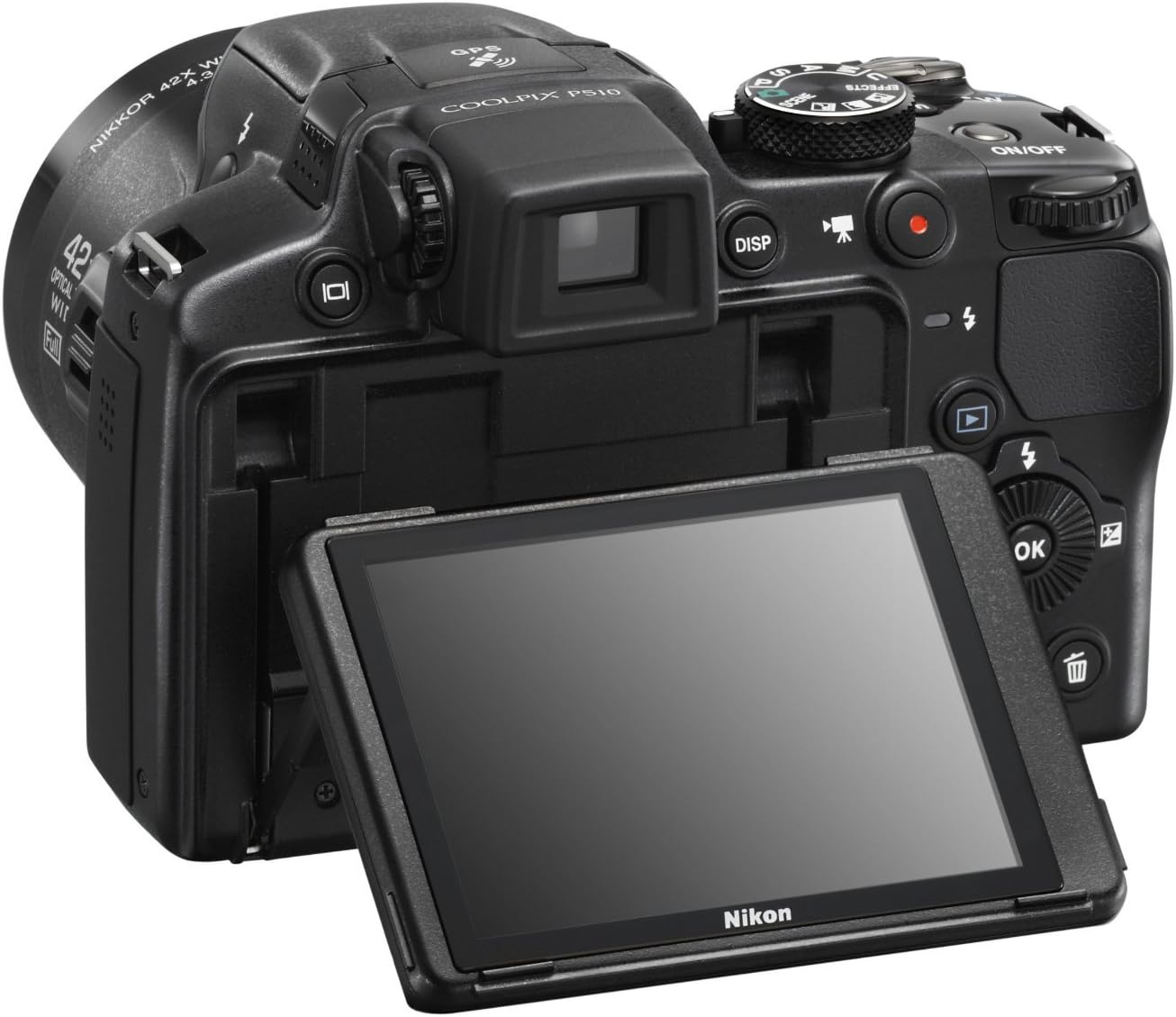 Nikon COOLPIX P510 16.1MP 42x Opt Zoom 3.0 LCD Digital Camera Black - (Renewed)