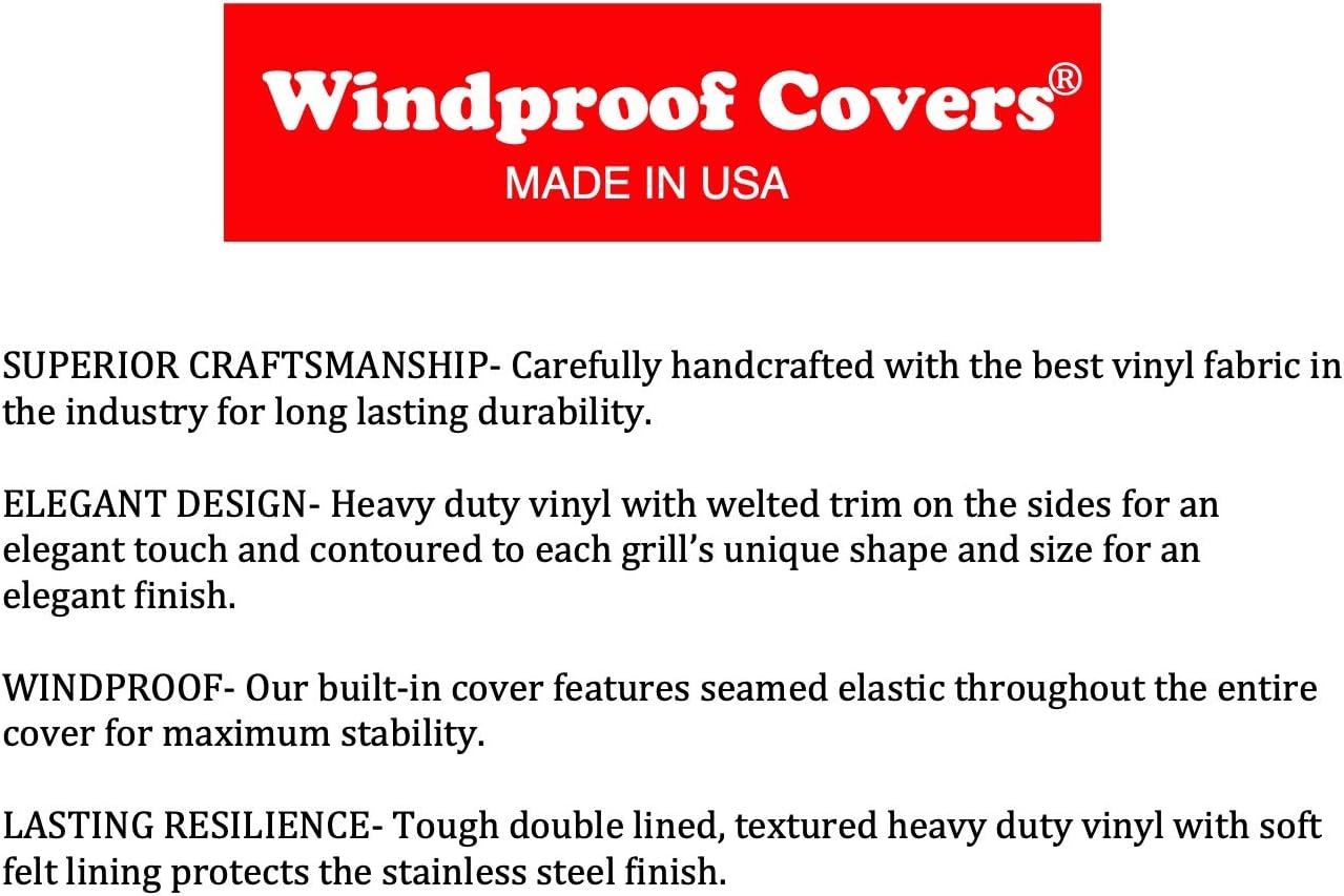 Windproof Covers 30 inch Heavy Duty Premium Vinyl Grill Cover to fit Wolf Built-in Grill