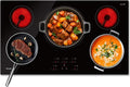 36 Inch Electric Cooktop, TECASA 9000W Radiant Electric Hob with 5 Burners, 240V Built-in Sensor Touch Control Stove Top with Child Safety Lock & Timer, 9 Heating Levels, Hard Wire (No Plug)