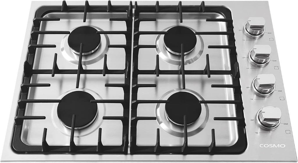 COSMO COS-DIC304 30 in. Gas Cooktop in Stainless Steel with 4 Italian Made Burners