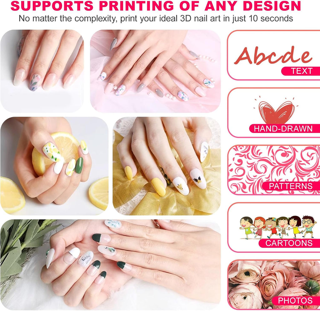 Nail Art Printer Machine - Digital Nail Design Machine Printer that Comes W/Over 800 Pictures of Nail |All-in-1 Automatic Nail Art Machine-30s Done, for Girls' Home Nails Machine