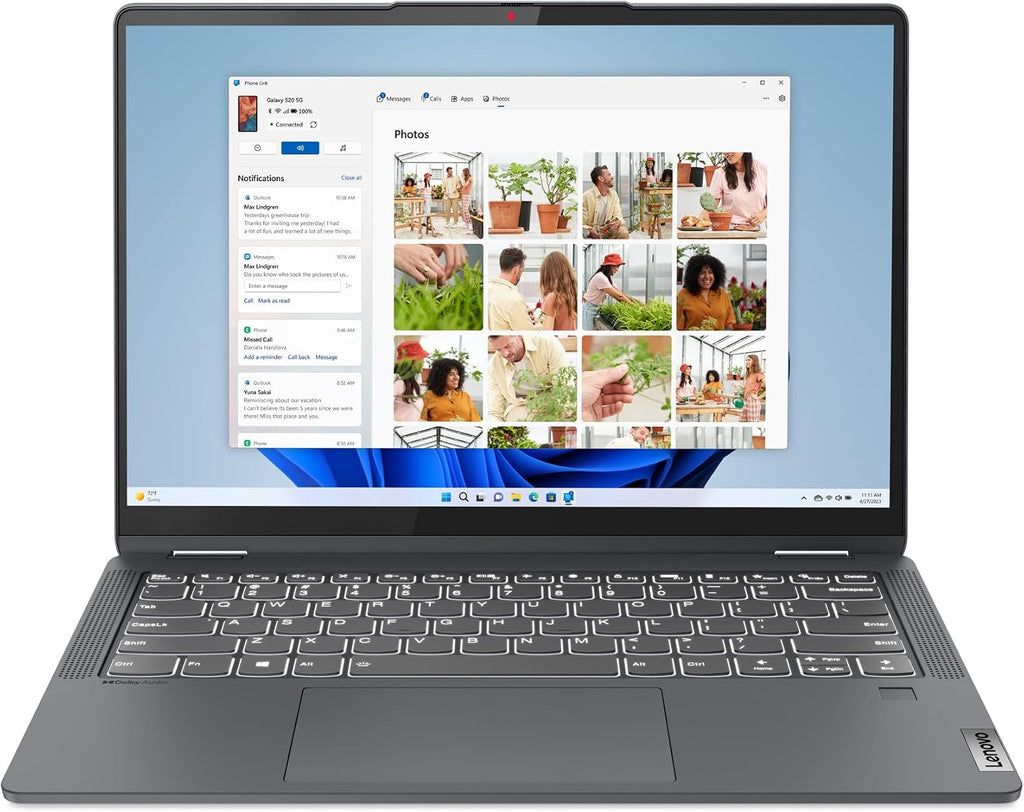Lenovo IdeaPad Flex 5i - (2023) - Everyday Notebook - 2-in-1 Laptop Computer - Windows 11-14' WUXGA Touchscreen - 8GB Memory - 256GB Storage - Intel Core i3-1215U - Fingerprint Reader - Storm Grey