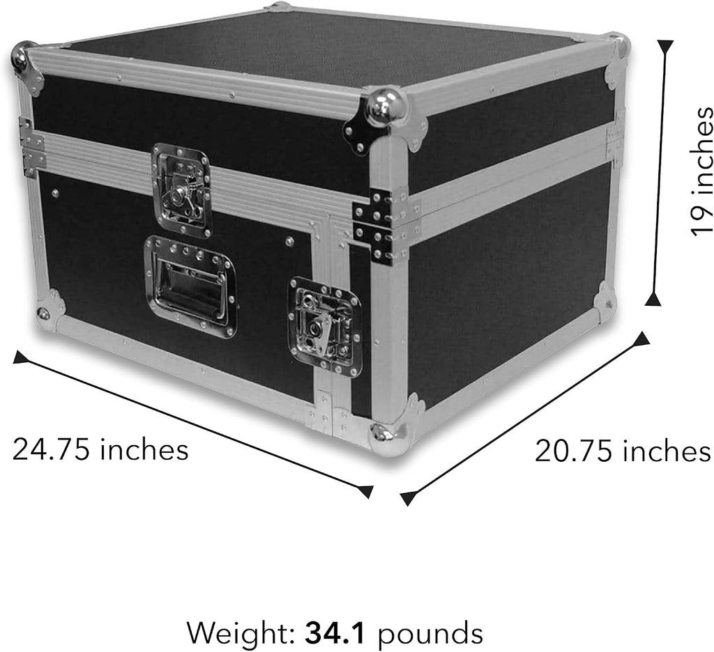 Seismic Audio - SAMRC-4U - 4 Space Rack Case with Slant Mixer Top - PA/DJ Pro Audio Road Case