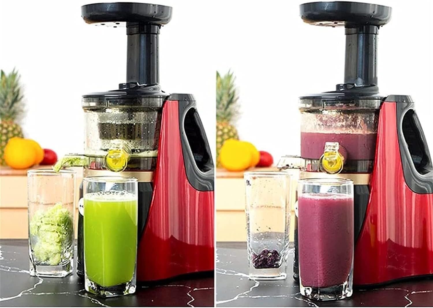 Slow Masticating Juicer, Quiet Motor, Reverse Function, Easy to Clean, 150W, 304 Stainless Steel Filter, High Juice Yield