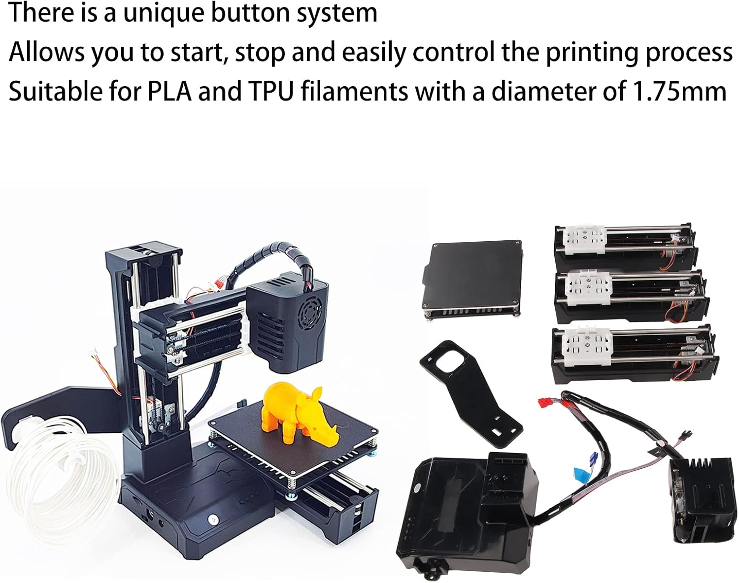 ZJchao Mini 3D Printer for Beginners Precision Printing with Build Volume Compact Design for Kids and Enthusiasts US Plug