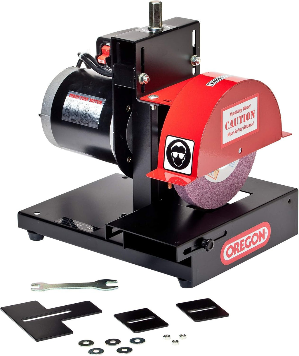 Oregon Economy Lawn Mower Blade Sharpener and Grinder, 1/3 HP 88-025, 1750 RPM Motor & Precision Blade Balancer, Balances Blades After Sharpening