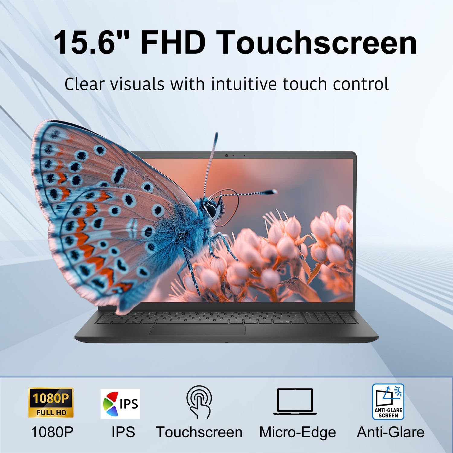 Dell 15.6' FHD Touchscreen Laptop | 13th Gen Intel Core i5-1334U(Beat i7-1250U) | 12GB RAM | 256GB PCIe SSD | Wi-Fi 6 | 1080p Webcam | Copilot AI | USB-C | Business & Study Ready | Windows 11
