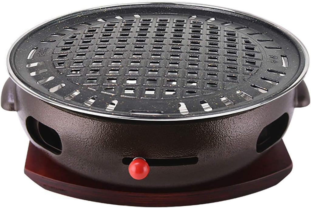 BBQ Barbeque Barbecue Grill, BBQ, Korean Household Charcoal Grill, Large Cast Iron Barbecue Meat Stove, Stainless Steel Grill Pan, 9 Styles (Color : H)