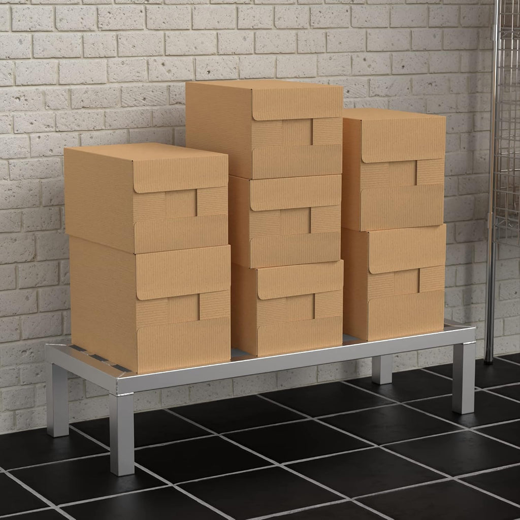36'' x 14'' x 8'' Aluminum Welded NSF Certified Dunnage Rack - 1350 lb. Capacity, for Restaurant, Storage, Warehouse, Garage