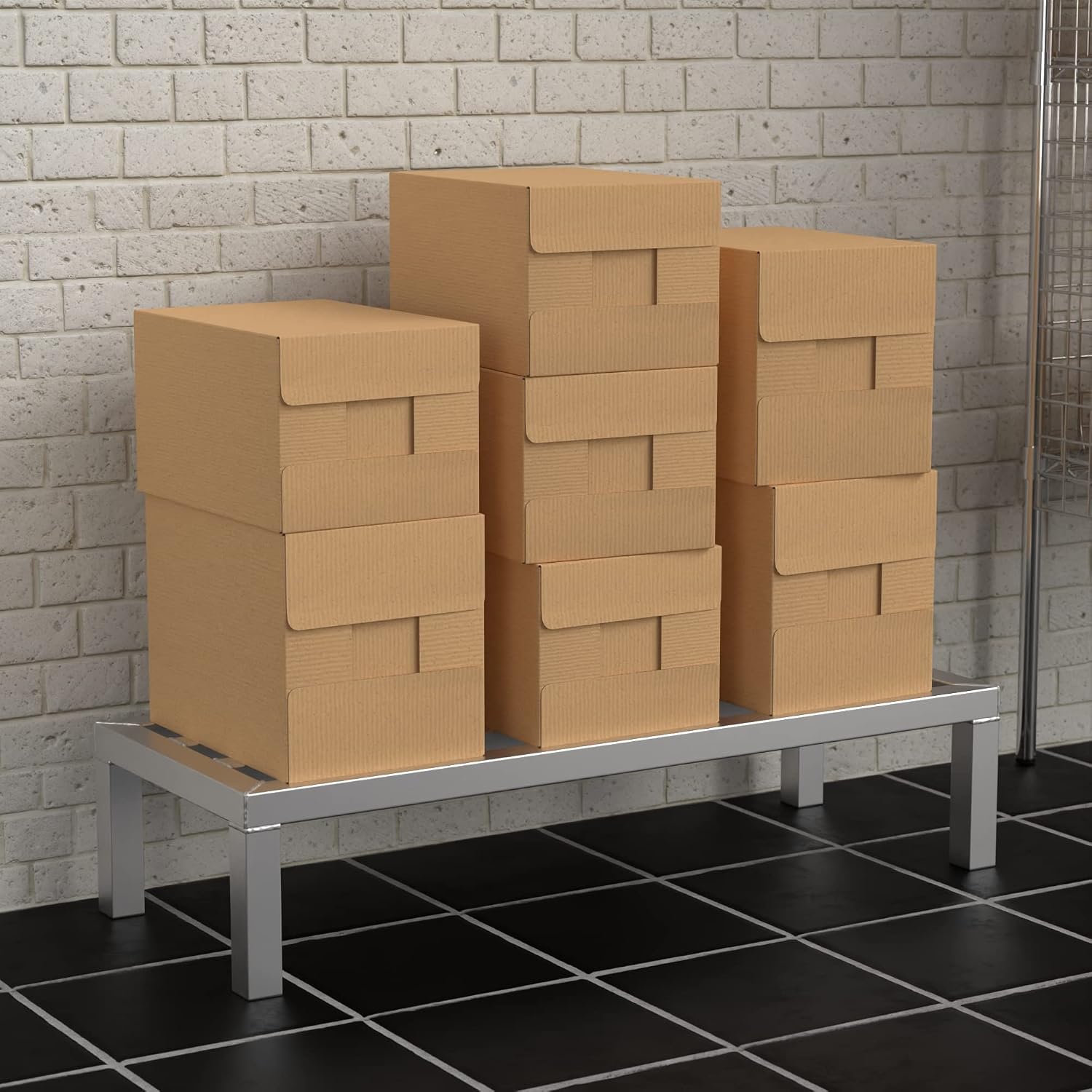 36'' x 14'' x 8'' Aluminum Welded NSF Certified Dunnage Rack - 1350 lb. Capacity, for Restaurant, Storage, Warehouse, Garage