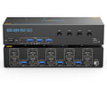 KVM Switch 2 Monitors 1 Laptop and 1 Desktop 4K@60Hz,Camgeet USB C HDMI Dual Monitor KVM Switch with 4 USB3.0 Ports for Keyboard Mouse,80W PD Charging,Wired Remote,USB-C Cable and 12V Adapter Included