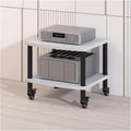 Audio Rack with Wheels Stereo Rack Audio Equipment Rack Audio Open Stereo Shelf Wooden Movable HiFi Rack Audio-Video Shelving Practical(Wei�,2 Tier)